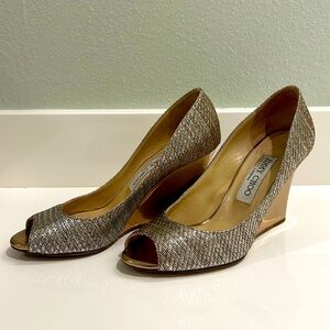 Jimmy Choo Gold Wedge Heels